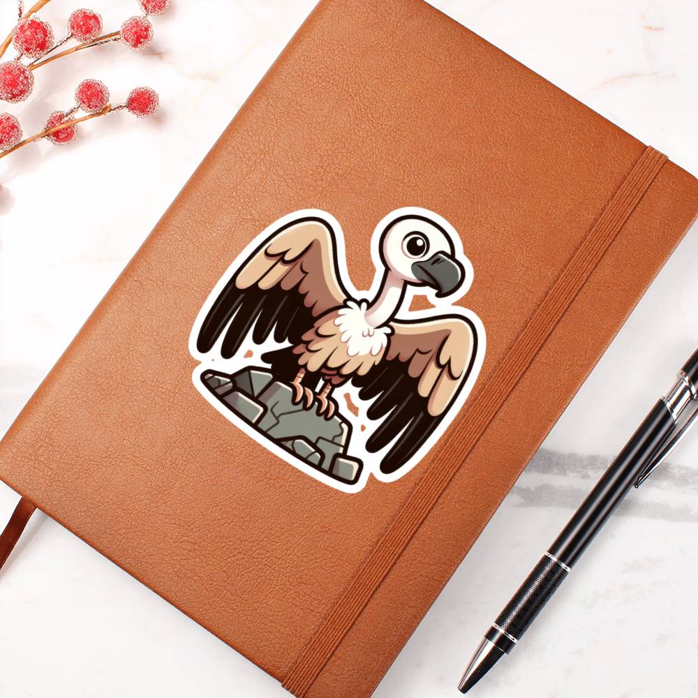 Cute Vulture sticker 210 - Vegan Leather Journal