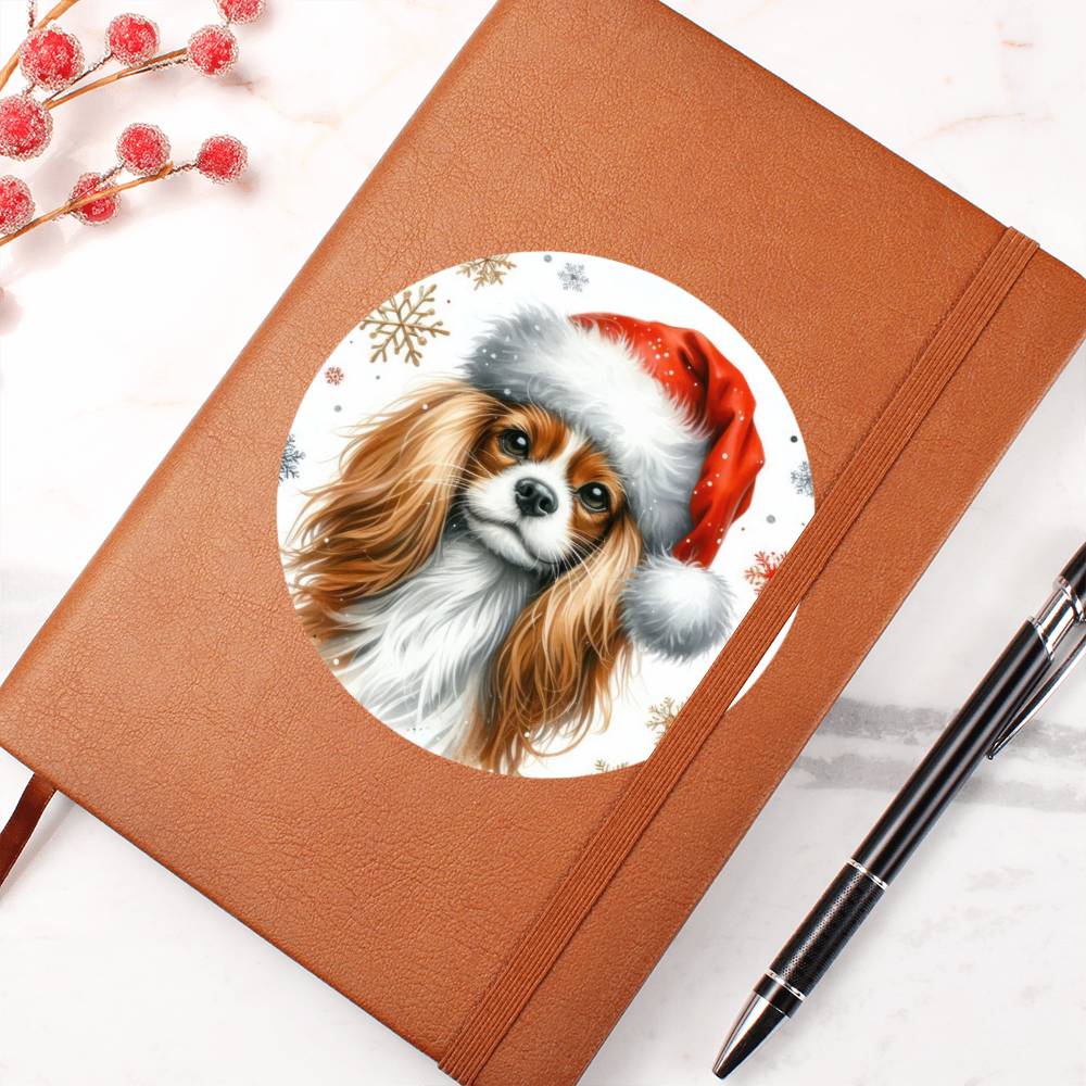 Christmas Dog - English Toy Spaniel - Vegan Leather Journal