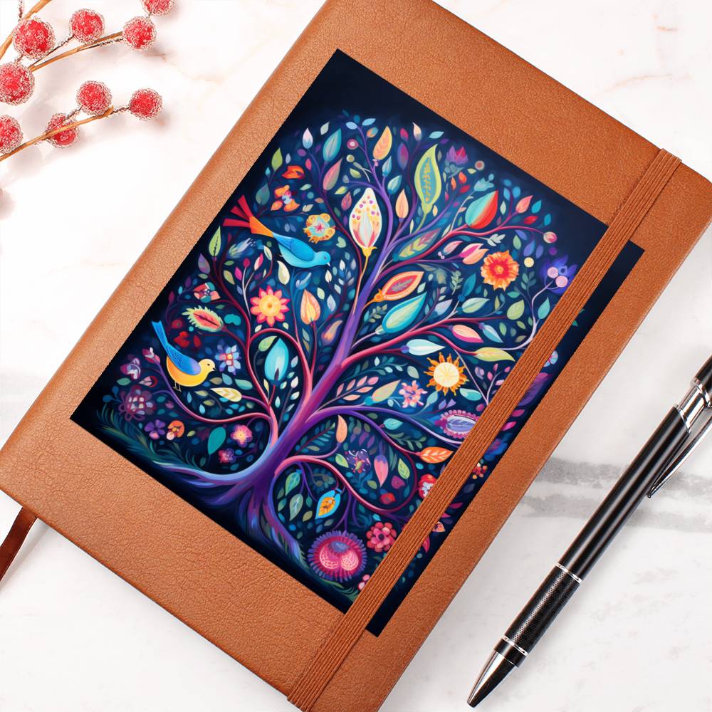 Birds And Floral Design 100 - Vegan Leather Journal