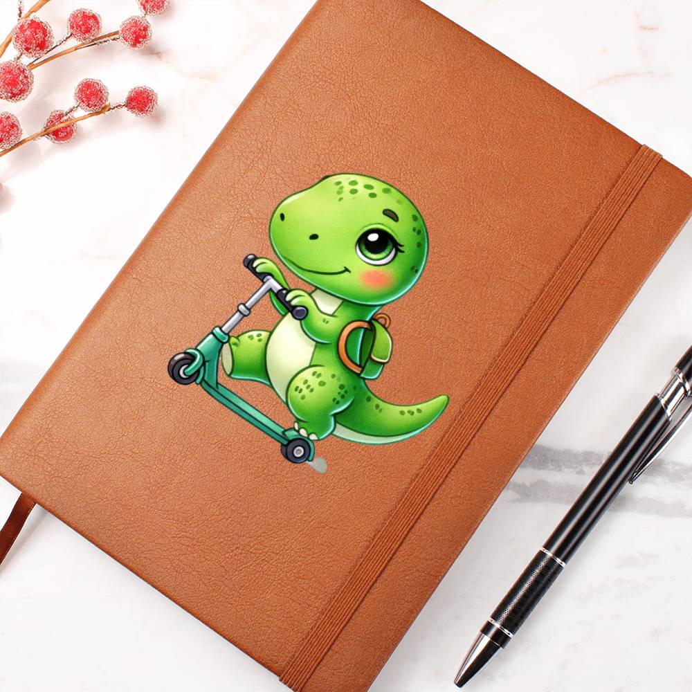 Colorful Baby Dinosaur 034 - Vegan Leather Journal