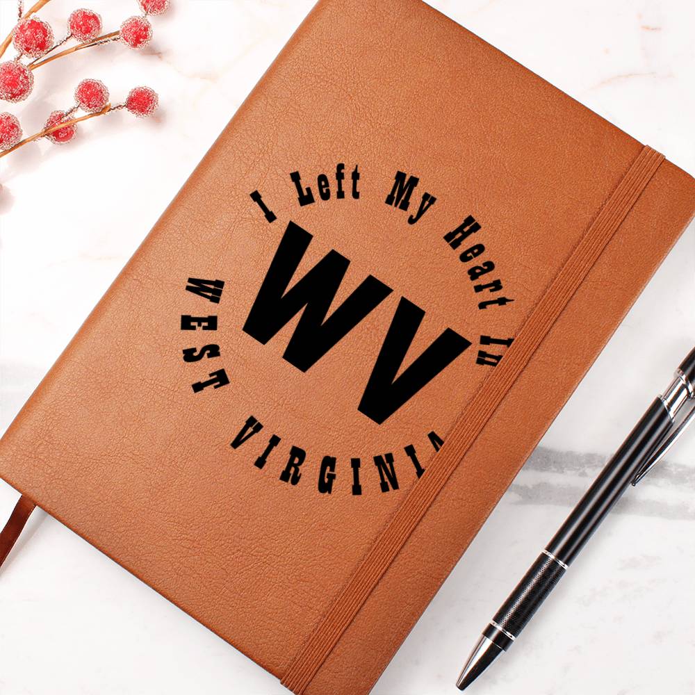 Heart In West Virginia v01 - Vegan Leather Journal