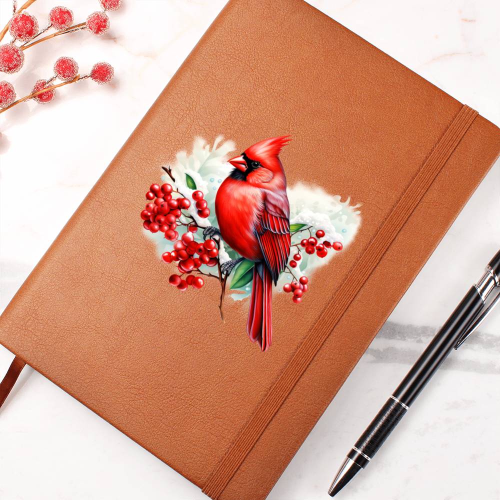 Christmas Cardinal 008 - Vegan Leather Journal