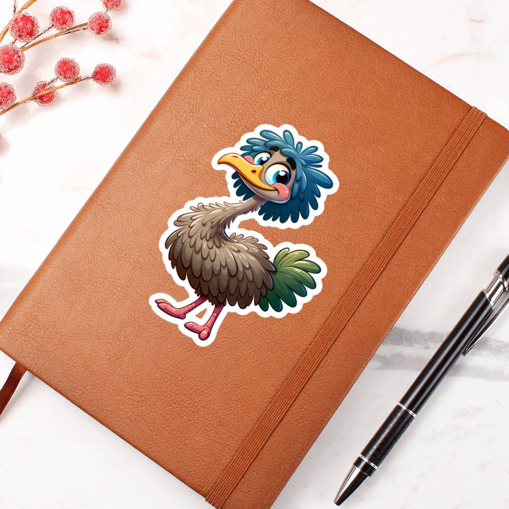 Cute Emu sticker 37 - Vegan Leather Journal