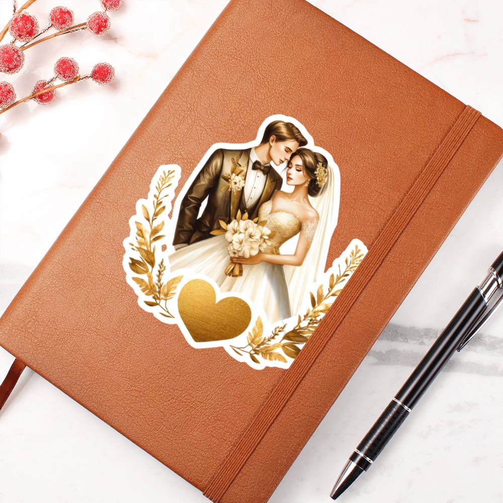 Luxury Wedding Decor Sticker 045 - Vegan Leather Journal