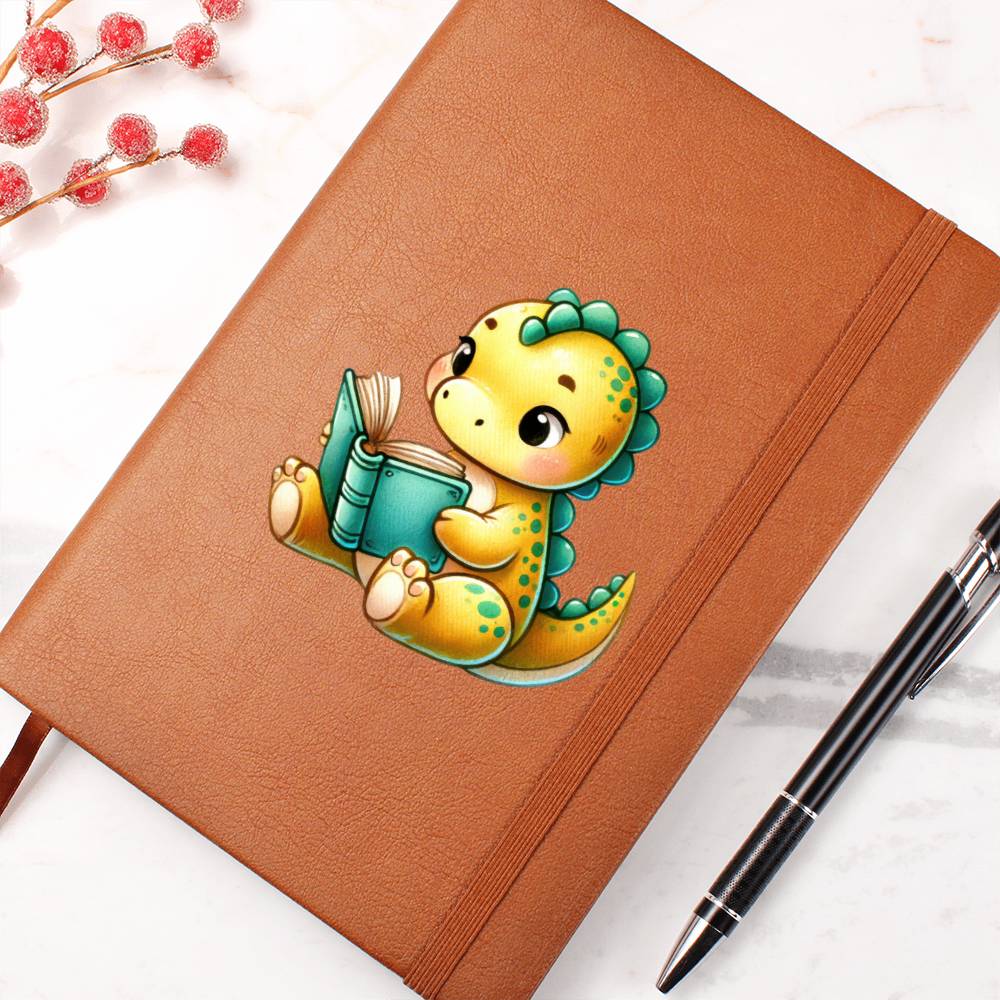 Colorful Baby Dinosaur 084 - Vegan Leather Journal
