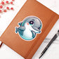 Cute Dolphin sticker 39 - Vegan Leather Journal