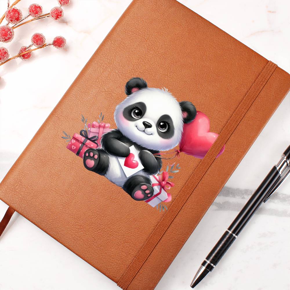 Valentine's Day Panda 023 - Vegan Leather Journal
