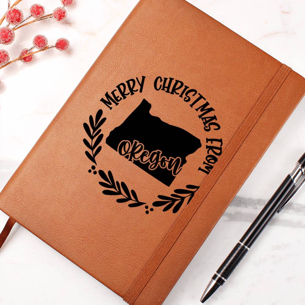Merry Christmas From Oregon - Vegan Leather Journal