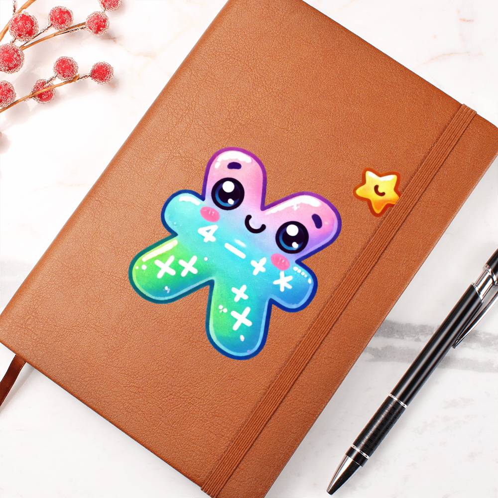 Cute Back to School Sticker 085 - Vegan Leather Journal