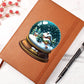 Watercolor Christmas Snow Globe 004 - Vegan Leather Journal