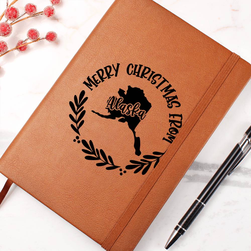 Merry Christmas From Alaska - Vegan Leather Journal