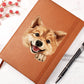 Finnish Spitz Peeking - Vegan Leather Journal