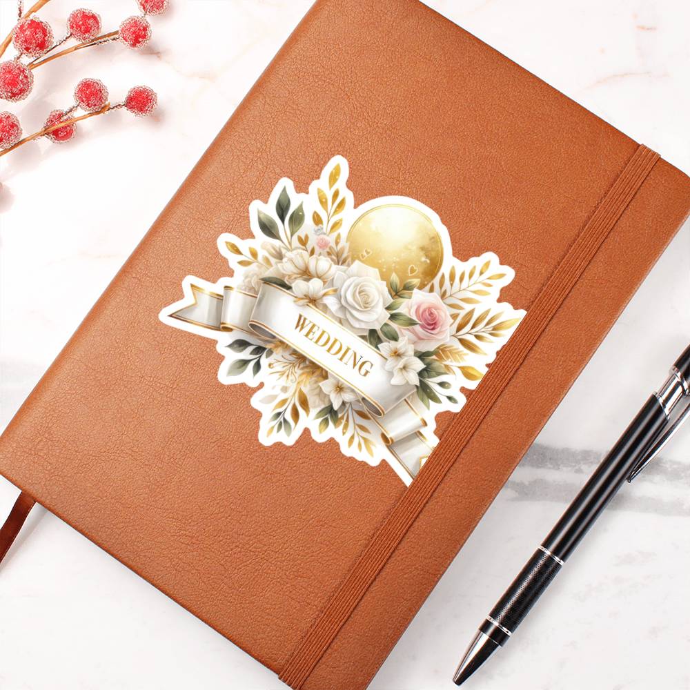 Luxury Wedding Decor Sticker 067 - Vegan Leather Journal