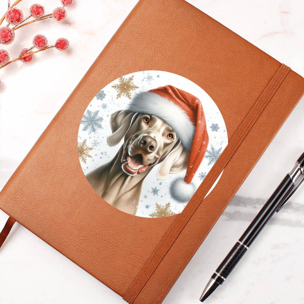Christmas Dog - Weimaraner - Vegan Leather Journal
