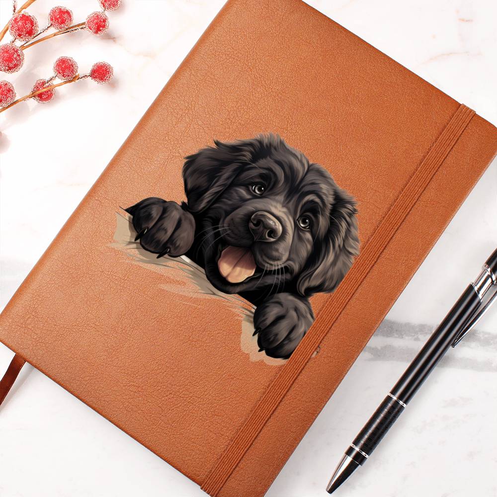 Newfoundland Peeking - Vegan Leather Journal