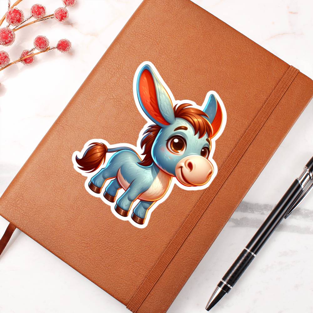 Cute Donkey sticker 40 - Vegan Leather Journal