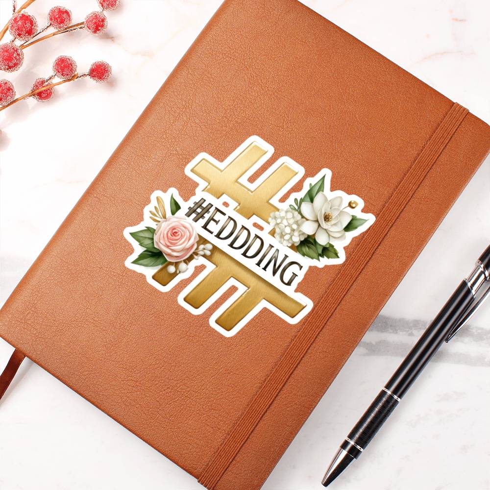 Luxury Wedding Decor Sticker 073 - Vegan Leather Journal
