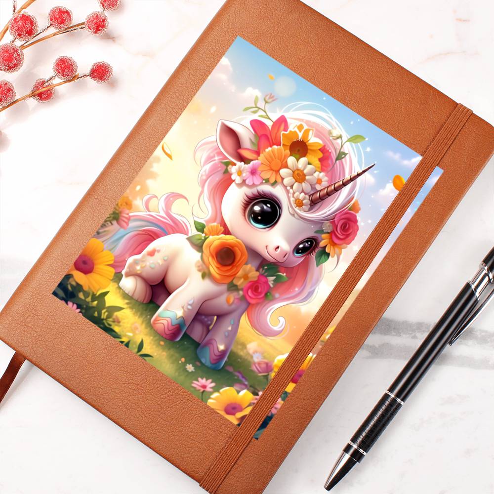 Cute Unicorn 106 - Vegan Leather Journal