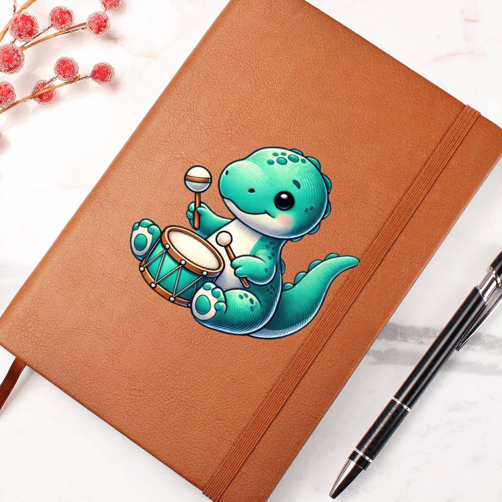 Colorful Baby Dinosaur 105 - Vegan Leather Journal