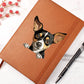 Rat Terrier Peeking - Vegan Leather Journal