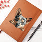 Australian Cattle Dog Peeking - Vegan Leather Journal