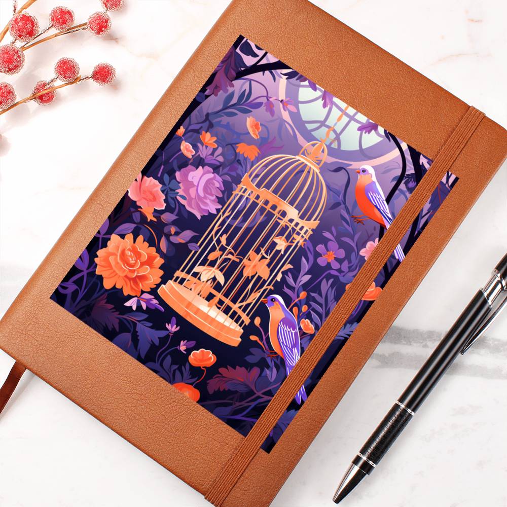 Birds And Floral Design 149 - Vegan Leather Journal