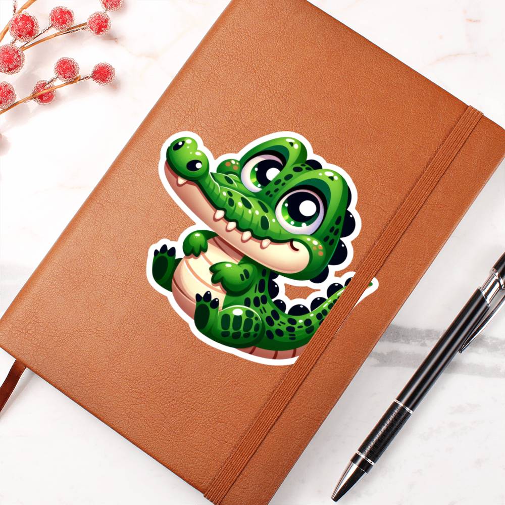 Cute Crocodile sticker 34 - Vegan Leather Journal