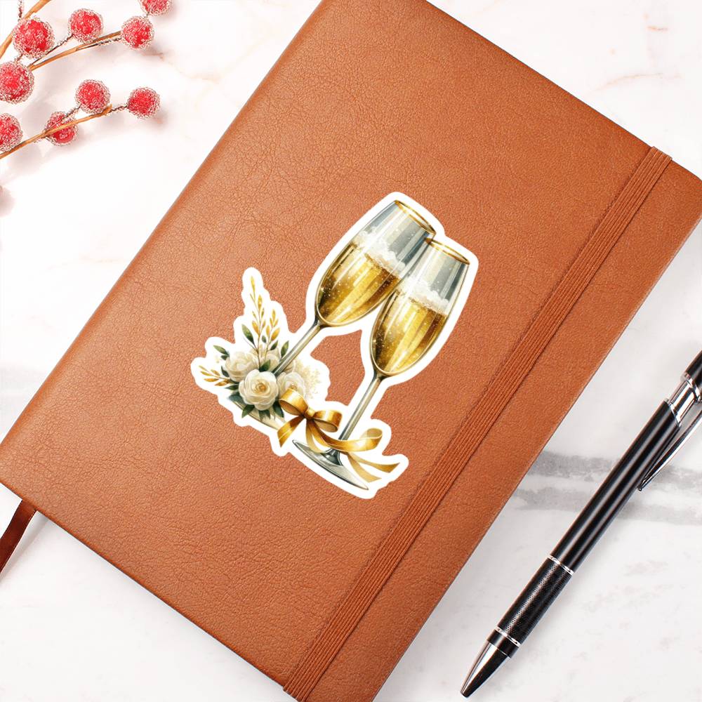 Luxury Wedding Decor Sticker 001 - Vegan Leather Journal