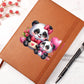Valentine's Day Panda 016 - Vegan Leather Journal