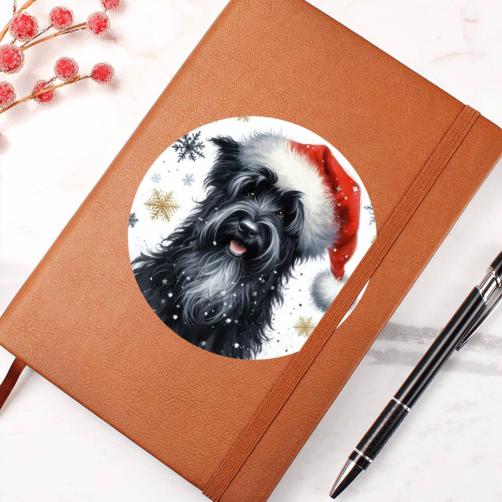 Christmas Dog - Black Russian Terrier - Vegan Leather Journal