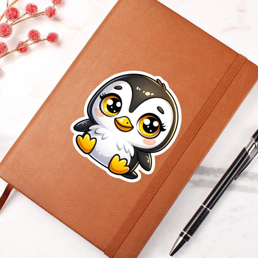 Cute Ellow-eyed Penguin sticker 222 - Vegan Leather Journal