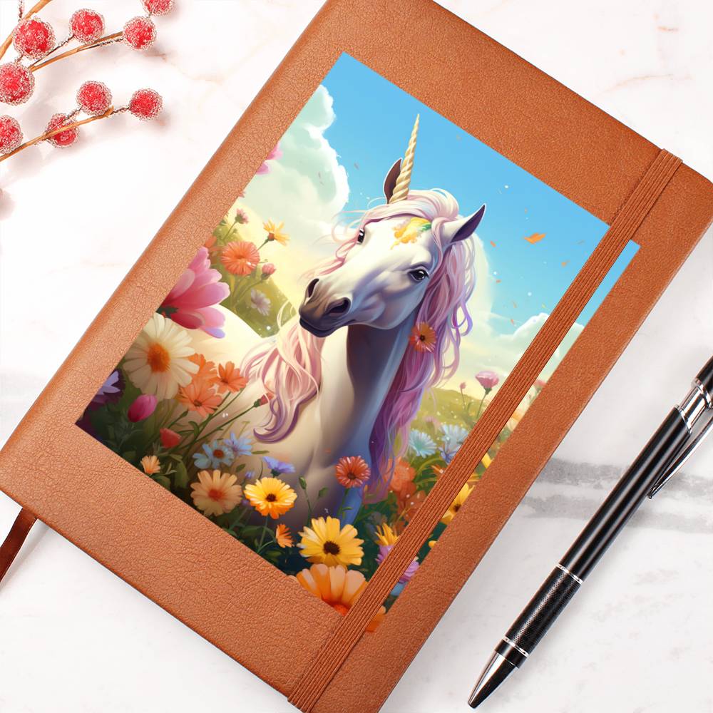 Cute Unicorn 039 - Vegan Leather Journal