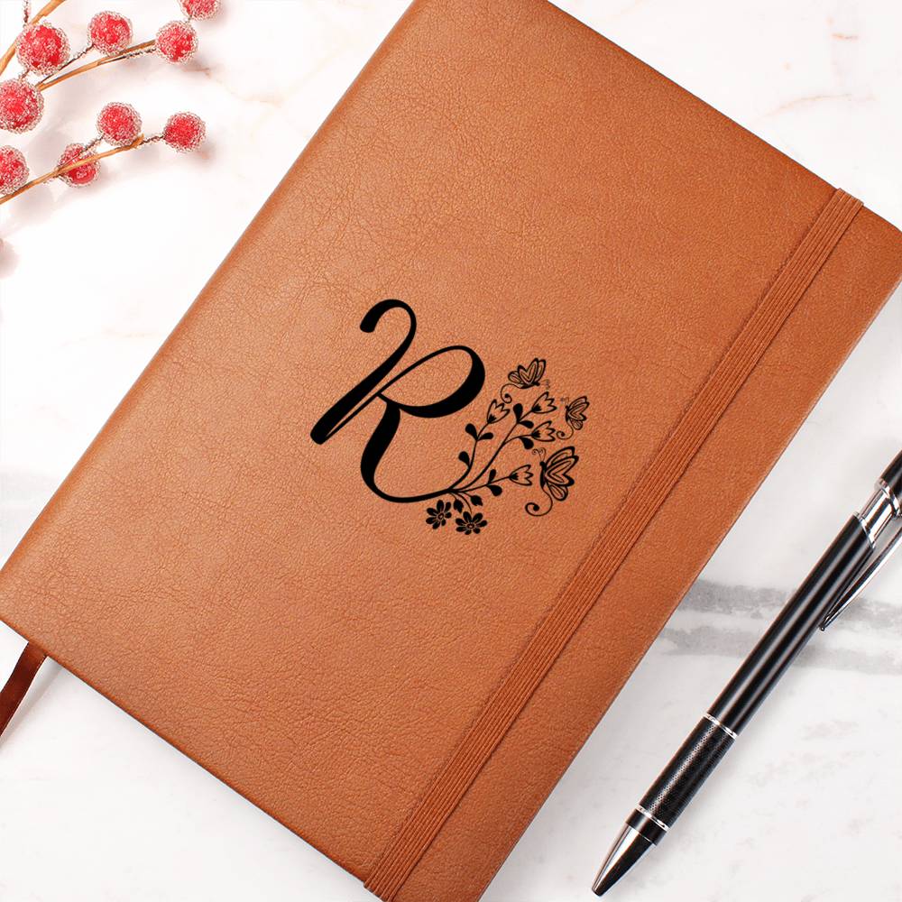Botanical Monogram R - Vegan Leather Journal