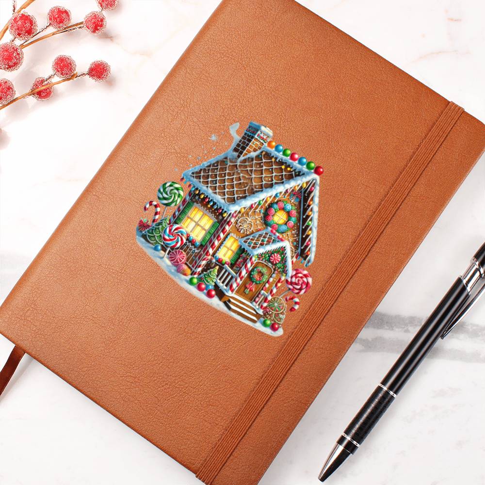 Christmas Gingerbread House 010 - Vegan Leather Journal