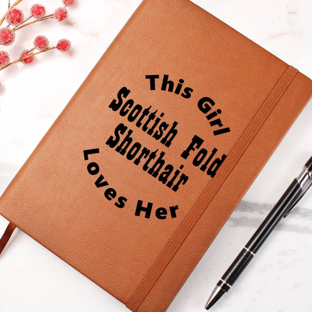 Scottish Fold Shorthair v2 - Vegan Leather Journal