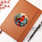 Christmas Red Cardinal Stained Glass Design 024 - Vegan Leather Journal