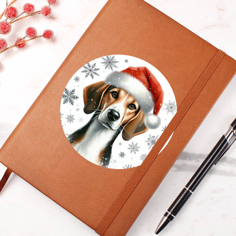 Christmas Dog - American Foxhound  - Vegan Leather Journal