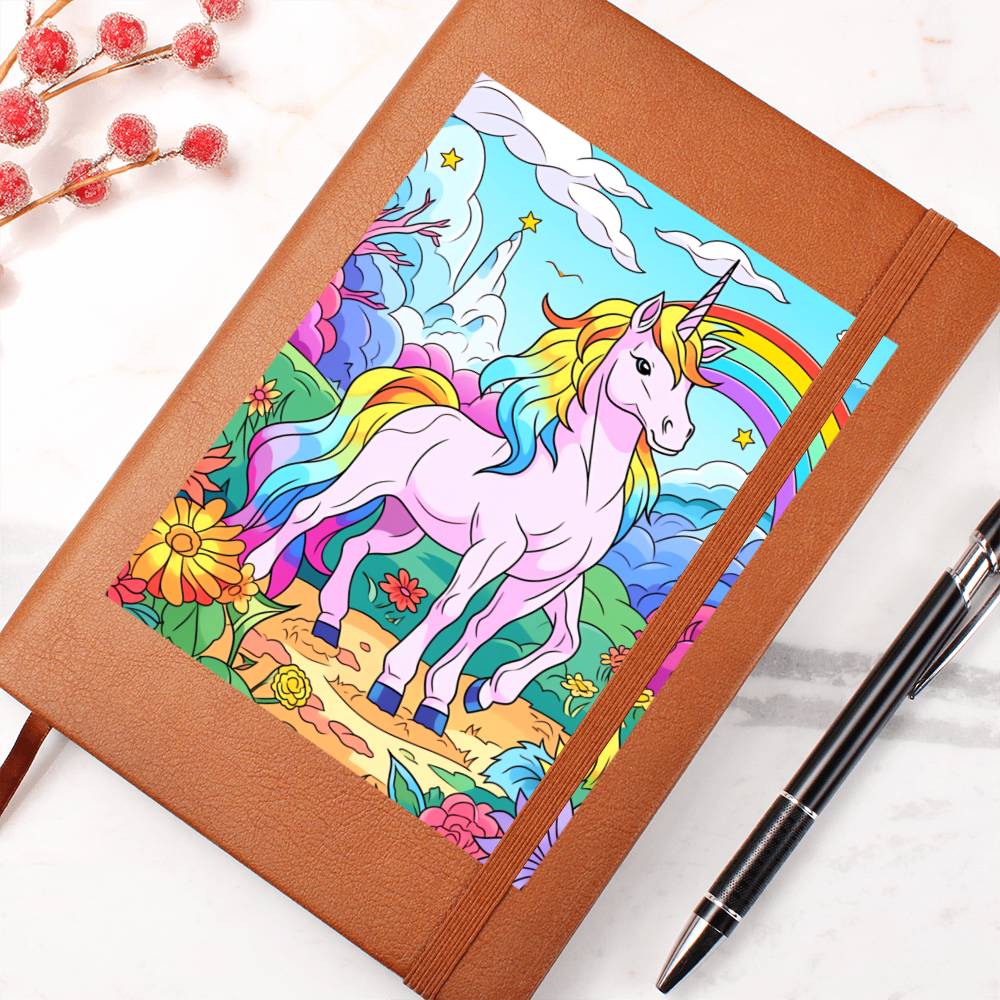 Cute Unicorn 047 - Vegan Leather Journal
