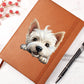 West Highland White Terrier Peeking - Vegan Leather Journal
