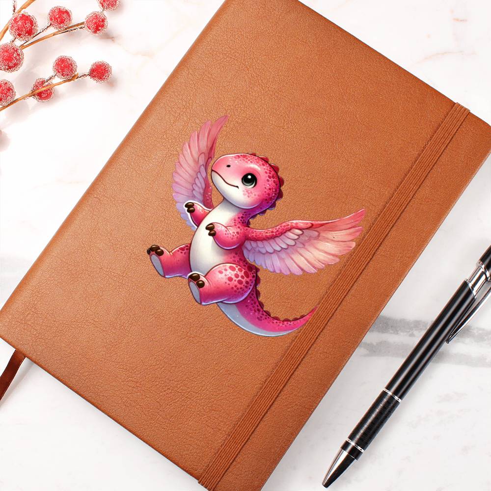 Colorful Baby Dinosaur 014 - Vegan Leather Journal