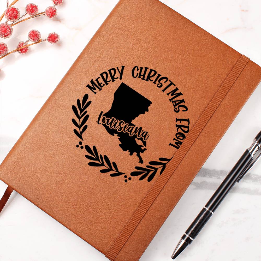 Merry Christmas From Louisiana - Vegan Leather Journal