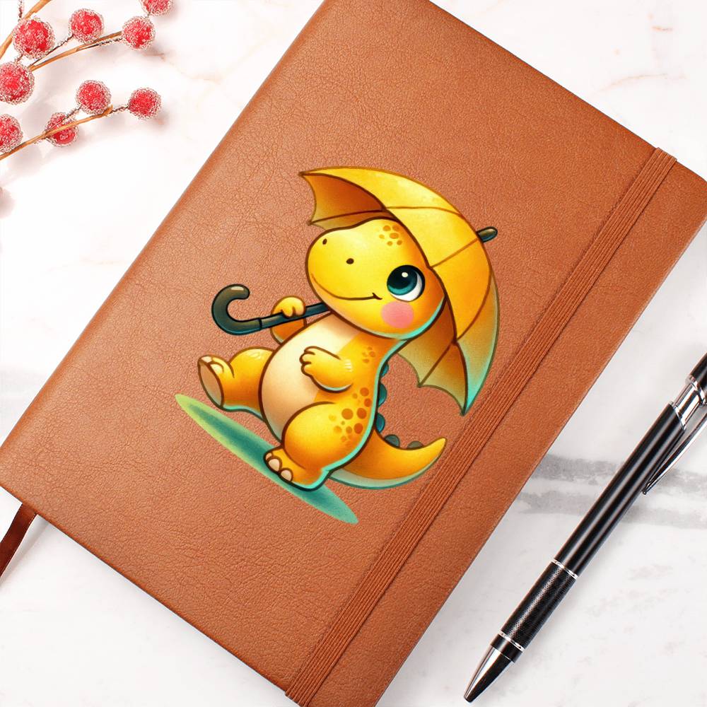 Colorful Baby Dinosaur 036 - Vegan Leather Journal