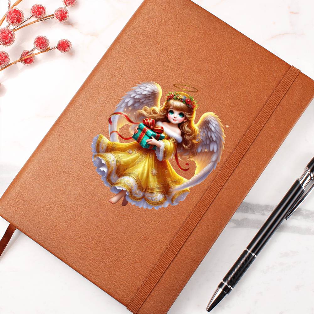 Cute Christmas Angel 024 - Vegan Leather Journal