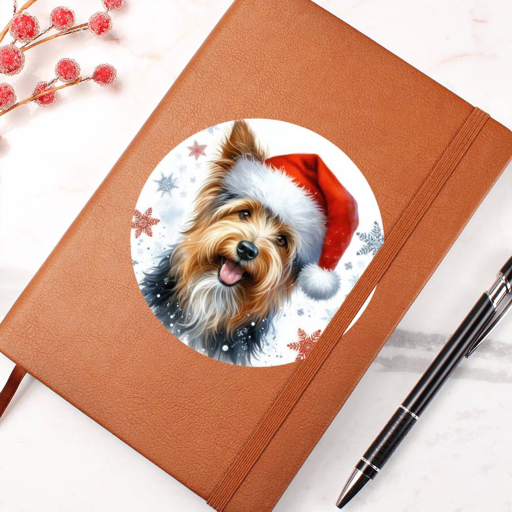 Christmas Dog - Australian Terrier - Vegan Leather Journal