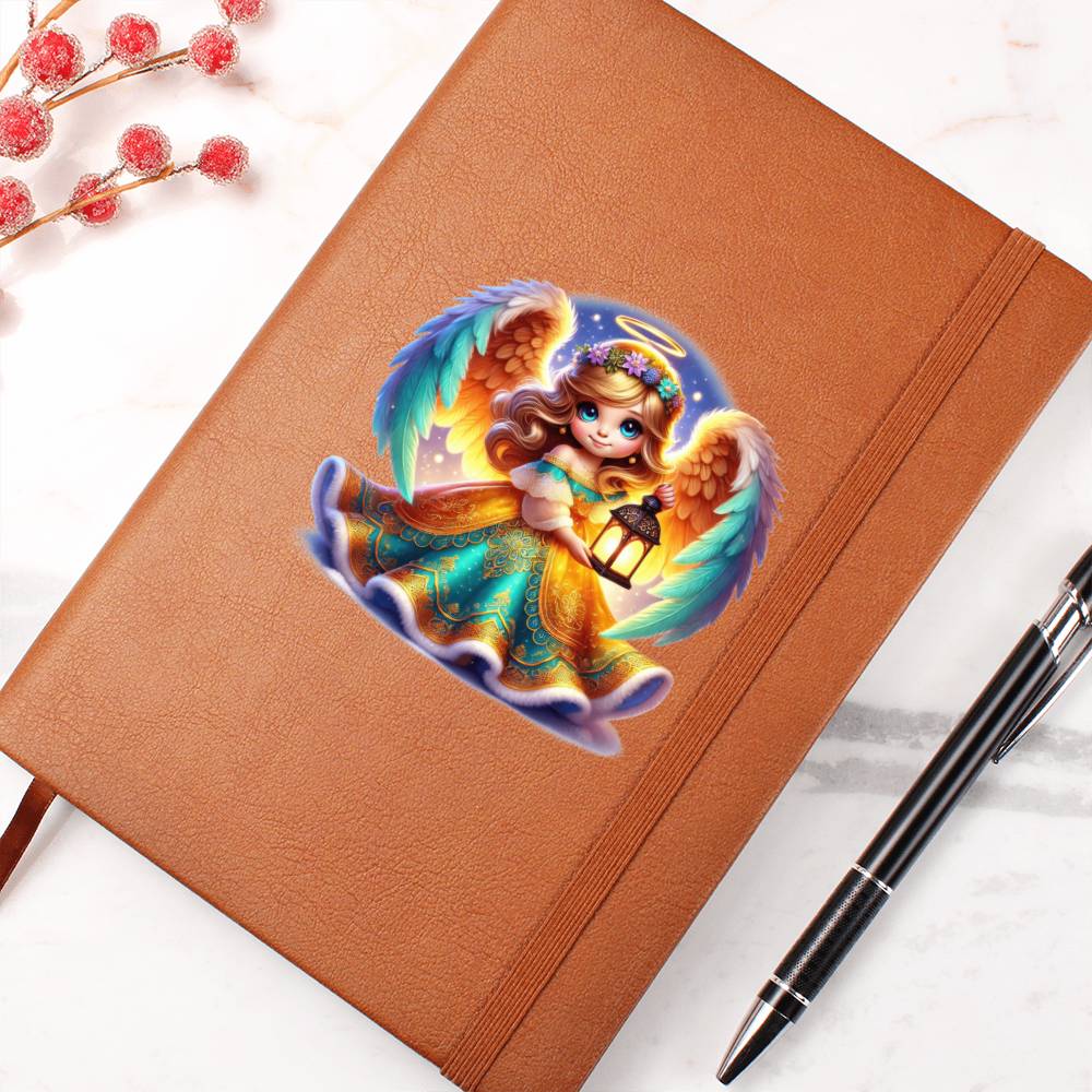 Cute Christmas Angel 010 - Vegan Leather Journal
