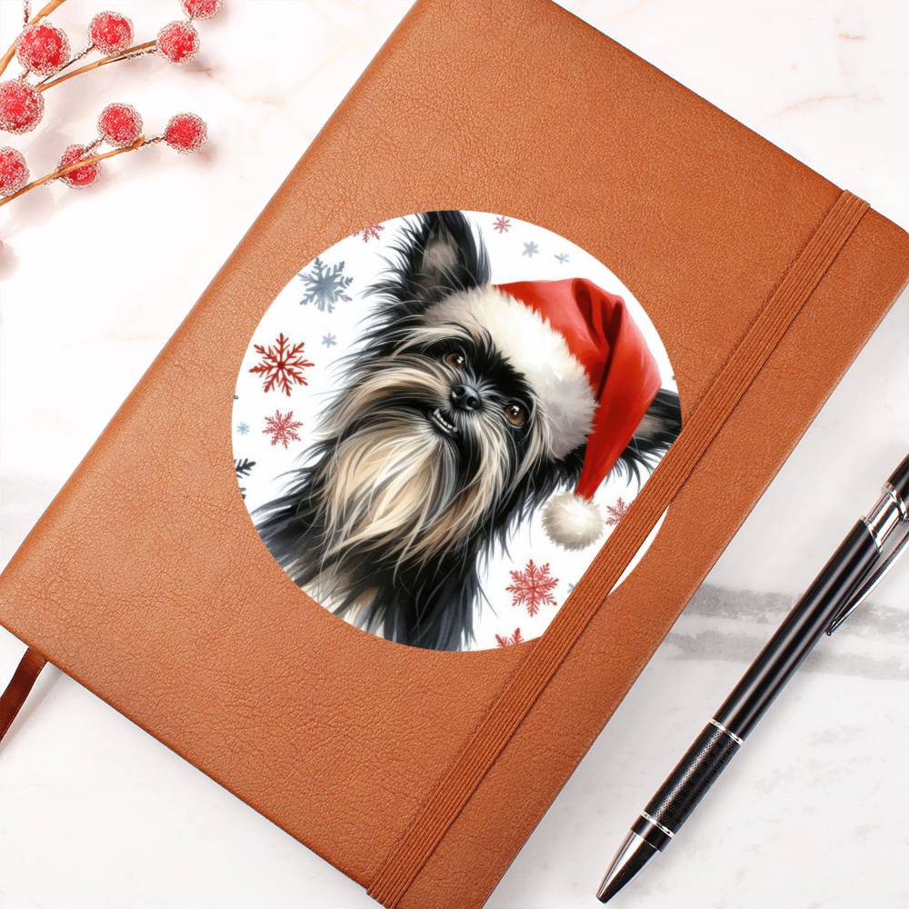 Christmas Dog - Affenpinscher - Vegan Leather Journal