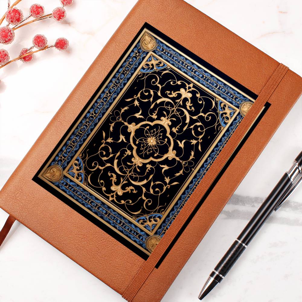 Ornate Gold Cover 014 - Vegan Leather Journal