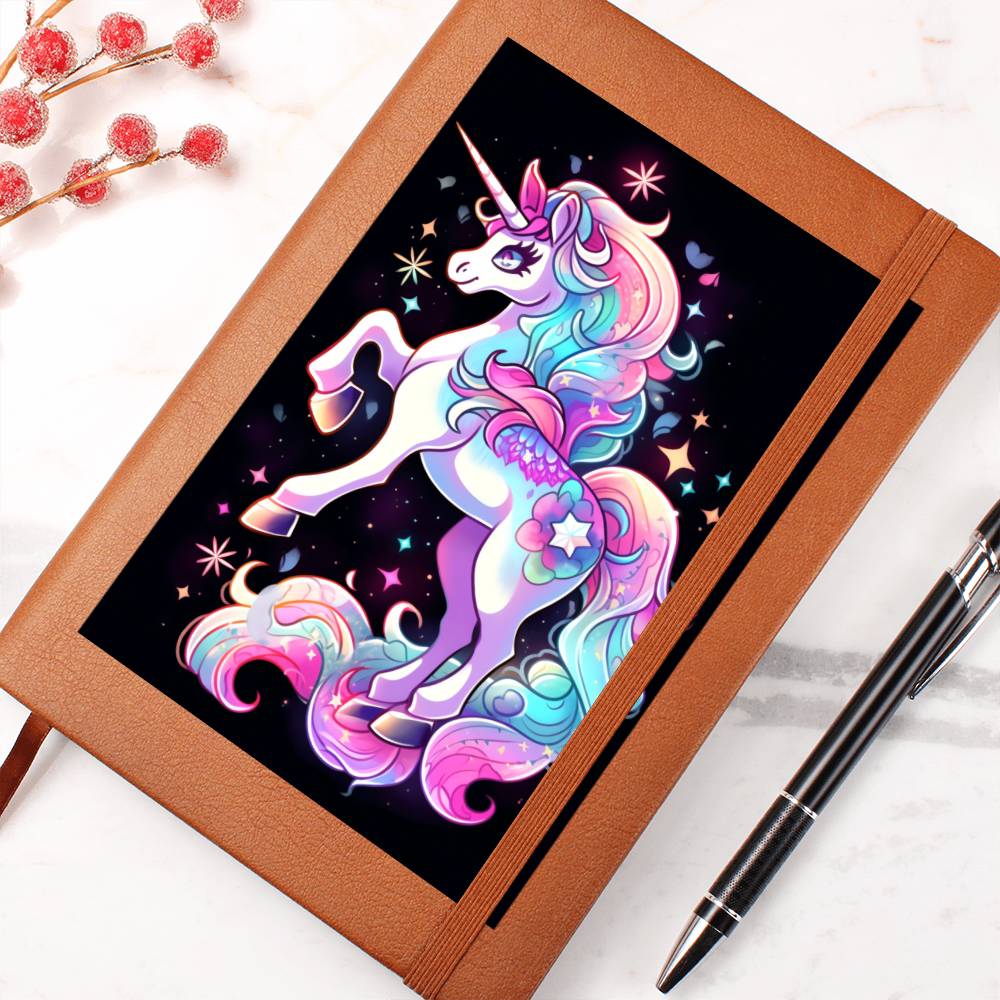 Cute Unicorn 043 - Vegan Leather Journal