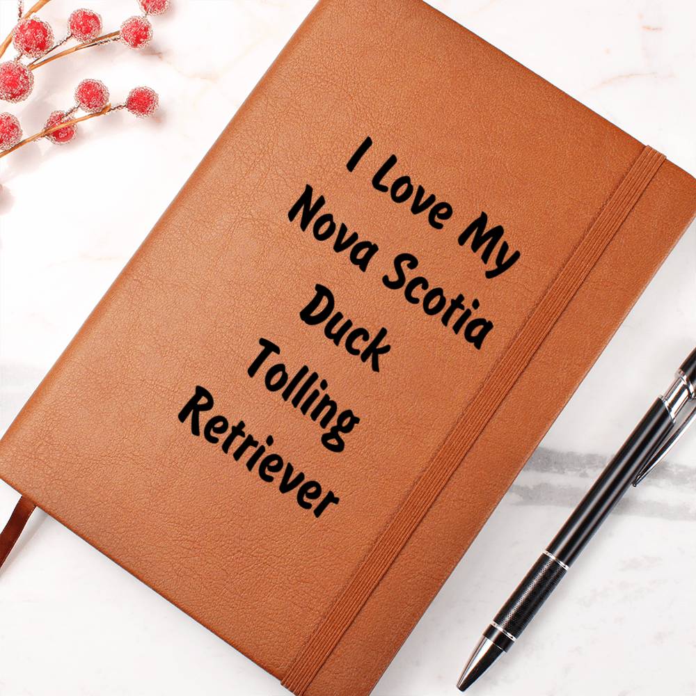 Love My Nova Scotia Duck Tolling Retriever v4 - Vegan Leather Journal