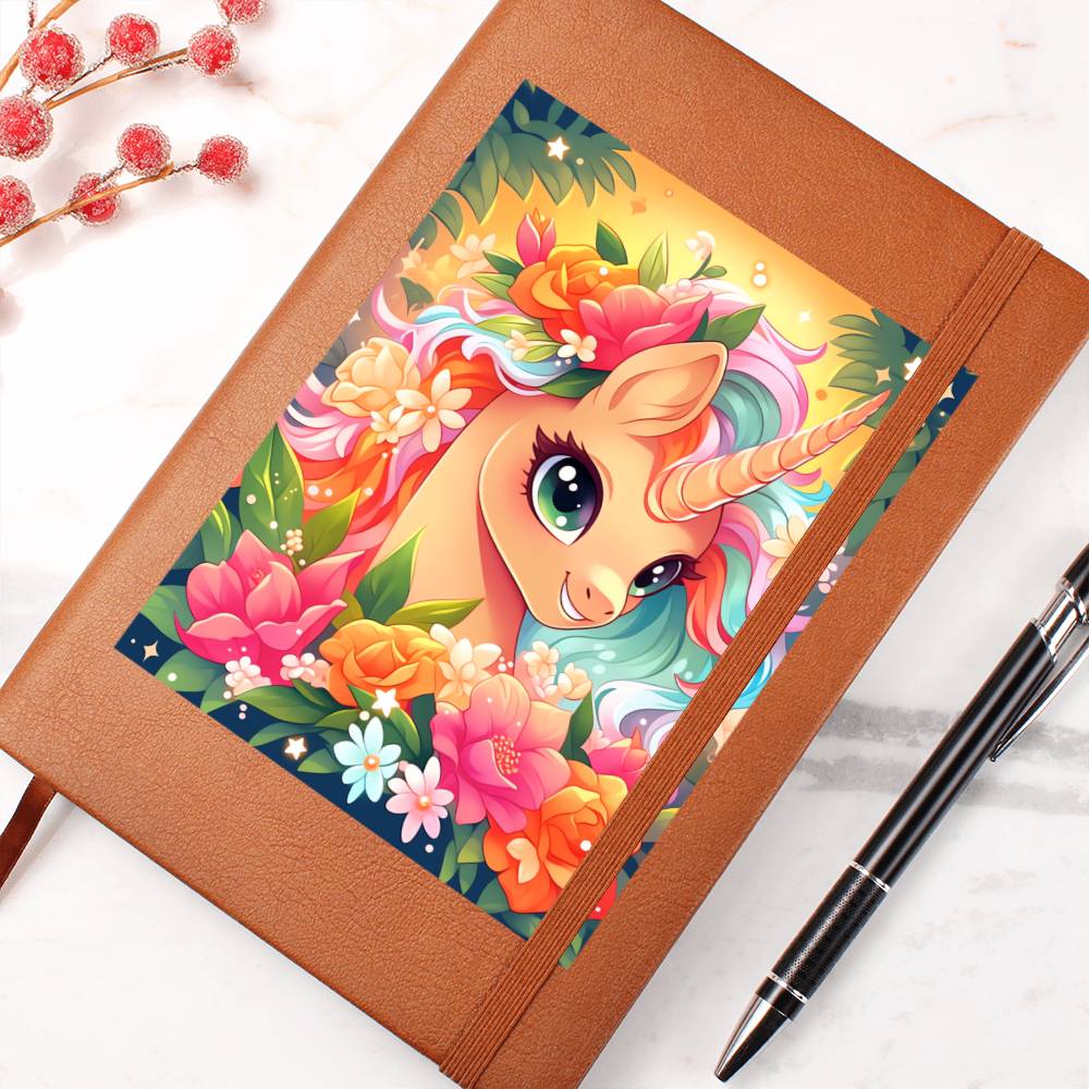Cute Unicorn 105 - Vegan Leather Journal